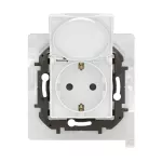 NOWE NILOE - GNIAZDO SCHUKO 2P+Z IP44 Z PRZESŁONĄ, ZACISKI AUTOMATYCZNE BIAŁE