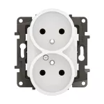NOWE NILOE - GN. 2X2P+Z, BP DO RAMEK WIELOKROTNYCH, ZAC. ŚR 16A - 250 V~ BIAŁE