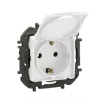 NOWE NILOE - GN SCH 2P+Z Z PRZESŁONĄ I KLAPKĄ ZAC ŚRUBOWE 16A - 250 V~BIAŁE