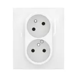 NOWE NILOE - GN CZESKIE 2X2P+Z Z PRZESŁONĄ ZAC ŚRUBOWE KOMPLET 16A-250V~ BIAŁE