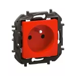 NOWE NILOE - GNIAZDO 2P+Z Z PRZESŁONĄ, ZACISKI ŚRUBOWE 16 A - 250 V~ CZERWONE