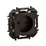 NOWE NILOE - GNIAZDO SCHUKO 2P Z PRZESŁONĄ, ZACISKI ŚRUBOWE 16A -250V~ CZARNE