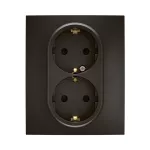 NOWE NILOE - GN SCH 2X2P+Z MONOBLOK Z PRZESŁONĄ ZAC AUTO 16A - 250V~ CZARNE