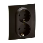 NOWE NILOE - GN SCH 2X2P+Z MONOBLOK Z PRZESŁONĄ ZAC AUTO 16A - 250V~ CZARNE