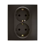 NOWE NILOE - GNIAZDO SCHUKO 2X2P+Z MONOBLOK ZACISKI ŚRUBOWE 16A - 250V~ CZARNE
