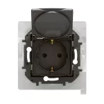NOWE NILOE - GNIAZDO SCHUKO 2P+Z IP44 Z PRZESŁONĄ, ZACISKI AUTOMATYCZNE CZARNE