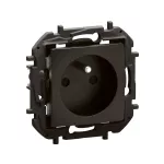 NOWE NILOE - GNIAZDO 2P+Z Z PRZESŁONĄ, ZACISKI ŚRUBOWE 16 A - 250 V~ CZARNE