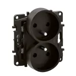 NOWE NILOE - GN. 2X2P+Z, BP DO RAMEK WIELOKROTNYCH, ZAC. ŚR 16A - 250 V~ CZARNE