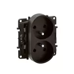 NOWE NILOE - GN. 2X2P+Z ZP, DO RAMEK WIELOKROTNYCH, ZAC. ŚR 16A - 250 V~ CZARNE