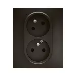 NOWE NILOE - GN CZESKIE 2X2P+Z Z PRZESŁONĄ ZAC ŚRUBOWE KOMPLET 16A-250V~ CZARNE