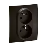NOWE NILOE - GN CZESKIE 2X2P+Z Z PRZESŁONĄ ZAC ŚRUBOWE KOMPLET 16A-250V~ CZARNE