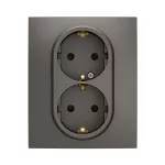 NOWE NILOE - GN SCH 2X2P+Z MONOBLOK Z PRZESŁONĄ ZAC AUTO 16A - 250V~ STALOWE