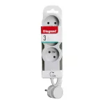PRZEDŁUŻACZ STANDARD 3X2P+Z, Z PRZEWODEM 1.5 METRA 3X1.0 MM2 - BIAŁY/JASNOSZARY, Legrand