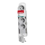 PRZEDŁUŻACZ STANDARD 4X2P+Z, Z PRZEWODEM 1.5 METRA 3X1.0 MM2 - BIAŁY/JASNOSZARY, Legrand