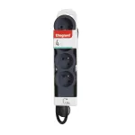 PRZEDŁUŻACZ STANDARD 4X2P+Z, Z PRZEWODEM 1.5 METRA 3X1.0 MM2 - CZARNY/GRAFITOWY, Legrand