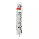 PRZEDŁUŻACZ STANDARD 6X2P+Z, Z PRZEWODEM 1.5 METRA 3X1.0 MM2 - BIAŁY/JASNOSZARY, Legrand