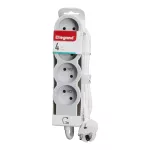 PRZEDŁUŻACZ STANDARD 4X2P+Z, Z PRZEWODEM 3.0 METRA 3X1.5 MM2 - BIAŁY/JASNOSZARY, Legrand