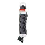 PRZEDŁUŻACZ STANDARD 5X2P+Z, Z PRZEWODEM 3.0 METRA 3X1.5 MM2 - CZARNY/GRAFITOWY, Legrand