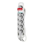 PRZEDŁUŻACZ STANDARD 6X2P+Z, Z PRZEWODEM 3.0 METRA 3X1.5 MM2 - BIAŁY/JASNOSZARY, Legrand