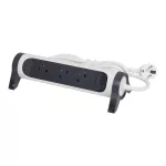 PRZEDŁUŻACZ PREMIUM, OBROTOWY, 3X2P+Z, Z PRZEWODEM 1.5 METRA 3X1.0 MM2 - BIAŁY/GRAFITOWY, Legrand