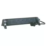 PRZEDŁUŻACZ PREMIUM, OBROTOWY, 5X2P+Z, Z PRZEWODEM 1.5 METRA 3X1.0 MM2 - CZARNY/GRAFITOWY, Legrand