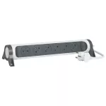 PRZEDŁUŻACZ PREMIUM, OBROTOWY, 6X2P+Z, Z PRZEWODEM 1.5 METRA 3X1.0 MM2 - BIAŁY/GRAFITOWY, Legrand