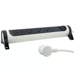 PRZEDŁUŻACZ PREMIUM, OBROTOWY, 4X2P+Z, Z OGRANICZNIKIEM PRZEPIĘĆ, Z PRZEWODEM 1.5 METRA 3X1.0 MM2 - BIAŁY/GRAFITOWY, Legrand