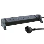 PRZEDŁUŻACZ PREMIUM, OBROTOWY, 3X2P+Z, USB A+C, Z OGRANICZNIKIEM PRZEPIĘĆ, Z PRZEWODEM 1.5 METRA 3X1.0 MM2 - CZARNY/GRAFITOWY, Legrand