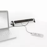 PRZEDŁUŻACZ PREMIUM, OBROTOWY, 5X2P+Z, USB A+C, Z OGRANICZNIKIEM PRZEPIĘĆ, Z PRZEWODEM 1.5 METRA 3X1.0 MM2 - BIAŁY/GRAFITOWY, Legrand