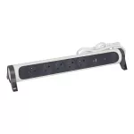 PRZEDŁUŻACZ PREMIUM, OBROTOWY, 5X2P+Z, USB A+C, Z OGRANICZNIKIEM PRZEPIĘĆ, Z PRZEWODEM 1.5 METRA 3X1.0 MM2 - BIAŁY/GRAFITOWY, Legrand