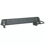 PRZEDŁUŻACZ PREMIUM, OBROTOWY, 5X2P+Z, USB A+C, Z OGRANICZNIKIEM PRZEPIĘĆ, Z PRZEWODEM 1.5 METRA 3X1.0 MM2 - CZARNY/GRAFITOWY, Legrand