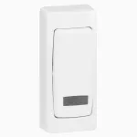 OTEO ŁĄCZNIK SCHODOWY Z PODŚWIETLENIE MINI BIAŁY KOMPLET 10AX-250V~, Legrand