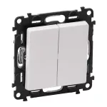 VALENA LIFE ŁĄCZNIK SCHODOWY PODWÓJNY BIAŁY 10 AX - 250 V~, Legrand