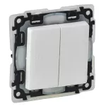 VALENA LIFE ŁĄCZNIK SCHODOWY PODWÓJNY BIAŁY 10 AX - 250 V~, Legrand