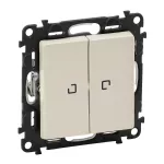 VALENA LIFE ŁĄCZNIK SCHODOWY PODWÓJNY PODŚWIETLANY KREMOWY 250 V~, Legrand