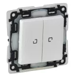 VALENA LIFE ŁĄCZNIK SCHODOWY PODWÓJNY PODŚWIETLANY BIAŁY 10 AX - 250 V~, Legrand