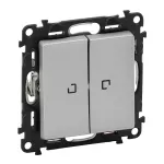 VALENA LIFE ŁĄCZNIK SCHODOWY PODWÓJNY PODŚWIETLANY ALUMINIUM 250 V~, Legrand