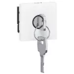 MOSAIC WYŁĄCZNIK NA KLUCZ DO LAMP AWARYJNYCH - 2 MODUŁY BIAŁY, Legrand