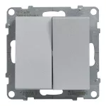 SUNO - Łącznik schodowy podwójny - 10 AX - 250 V~ - zaciski automatyczne, Aluminium, Legrand