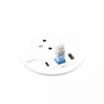 INCARA: DISQ 80 - 2P+Z / USB A+C / WYJŚCIE KABLOWE - 2,0 M-BIAŁY, Legrand