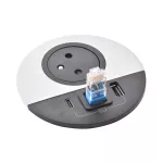 INCARA: DISQ 80 - 2P+Z / USB A+C / WYJŚCIE KABLOWE - 2,0 M-METAL/CZARNY, Legrand