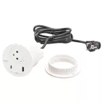 INCARA: DISQ 80 - 2P+Z / USB A+C - 2,0 M-BIAŁY