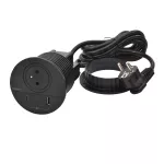 INCARA: DISQ 80 - 2P+Z / USB A+C - 2,0 M-CZARNY