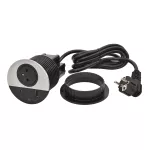 INCARA: DISQ 80 - 2P+Z / USB A+C - 2,0 M-METAL/CZARNY