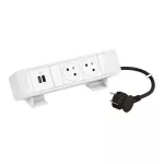 INCARA: ONDESK - 2X2P+Z/USB C 45W-PRZEWÓD 2 METRY- BIAŁY