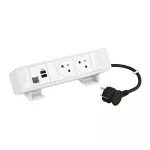 INCARA: ONDESK - 2X2P+Z/USB A+C/RJ-PRZEWÓD 2 METRY- BIAŁY