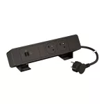 INCARA: ONDESK - 2X2P+Z/USB C+C 63W-PRZEWÓD 2 METRY- CZARNY
