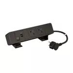 INCARA: ONDESK - 2X2P+Z/USB A+C/RJ-PRZEWÓD 2 METRY- CZARNY