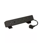 INCARA: ONDESK - 3X2P+Z/USB A+C/RJ/HD-PRZEWÓD 2 METRY- CZARNY