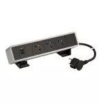 INCARA: ONDESK - 3X2P+Z/USB C+C-PRZEWÓD 2 METRY- ALUMINIUM/CZARNY